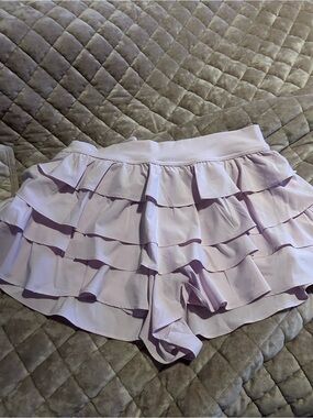 aerie Lavender Tiered Ruffle Skort Shorts